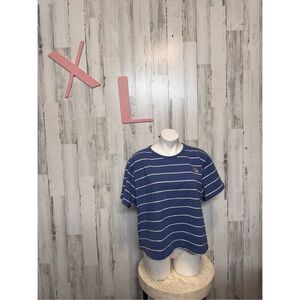 ALDI Gear Striped Crop T-Shirt Womens XL Extra Large Blue Retro NWT Camiseta